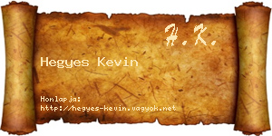 Hegyes Kevin névjegykártya